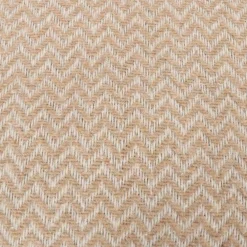 Uldplaid med finkæmmet uld - 130x200 cm - Blødt uldtæppe med sandfarvet zigzag mønster - By Borg plaid