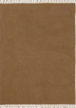 Uldplaid - 100% Ren ny uld - Høie of Scandinavia uldtæppe - Falketind varm okker - 120x180 cm