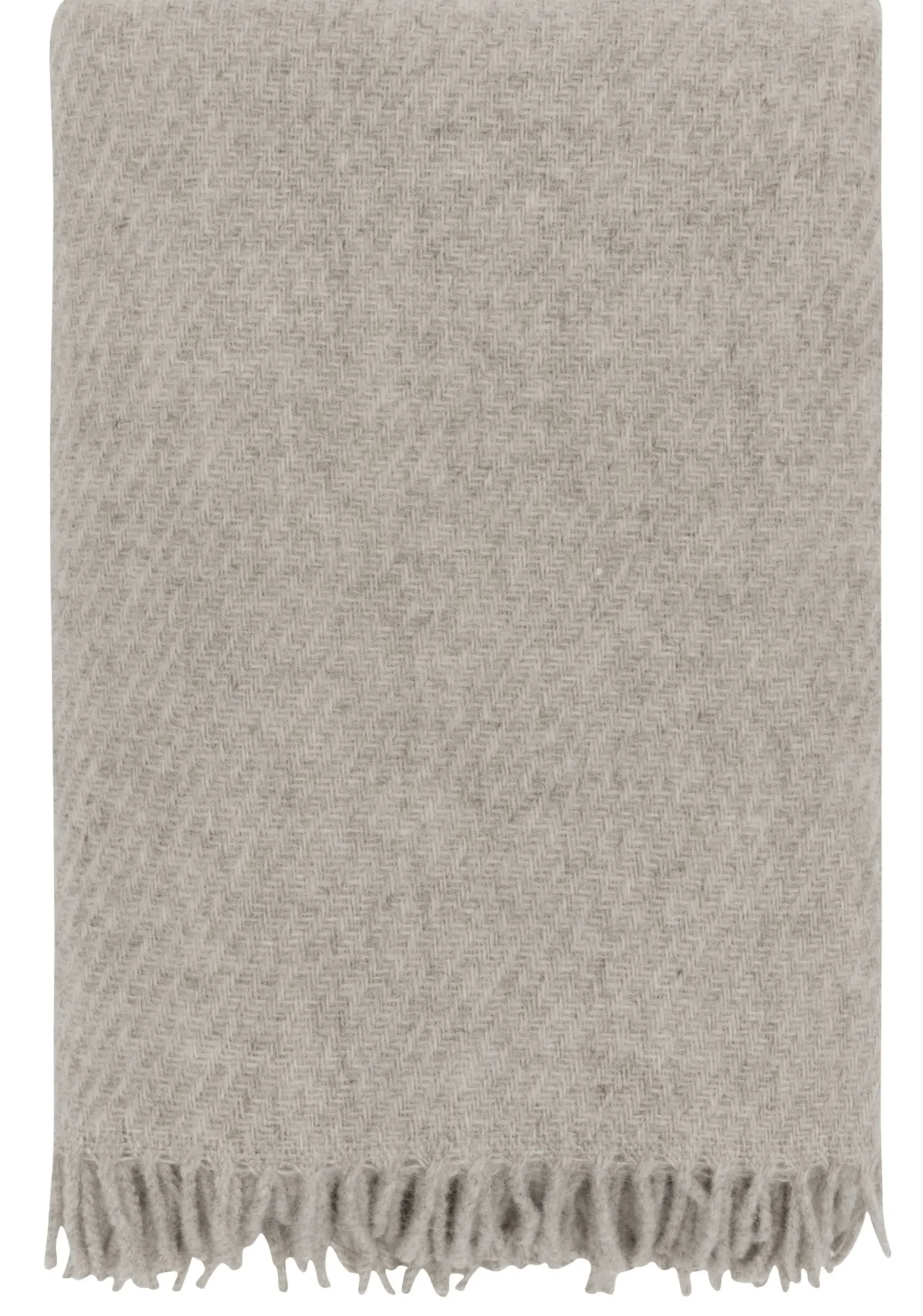 Uldplaid - 100% Ren ny uld - Høie of Scandinavia uldtæppe - Falketind beige - 120x180 cm