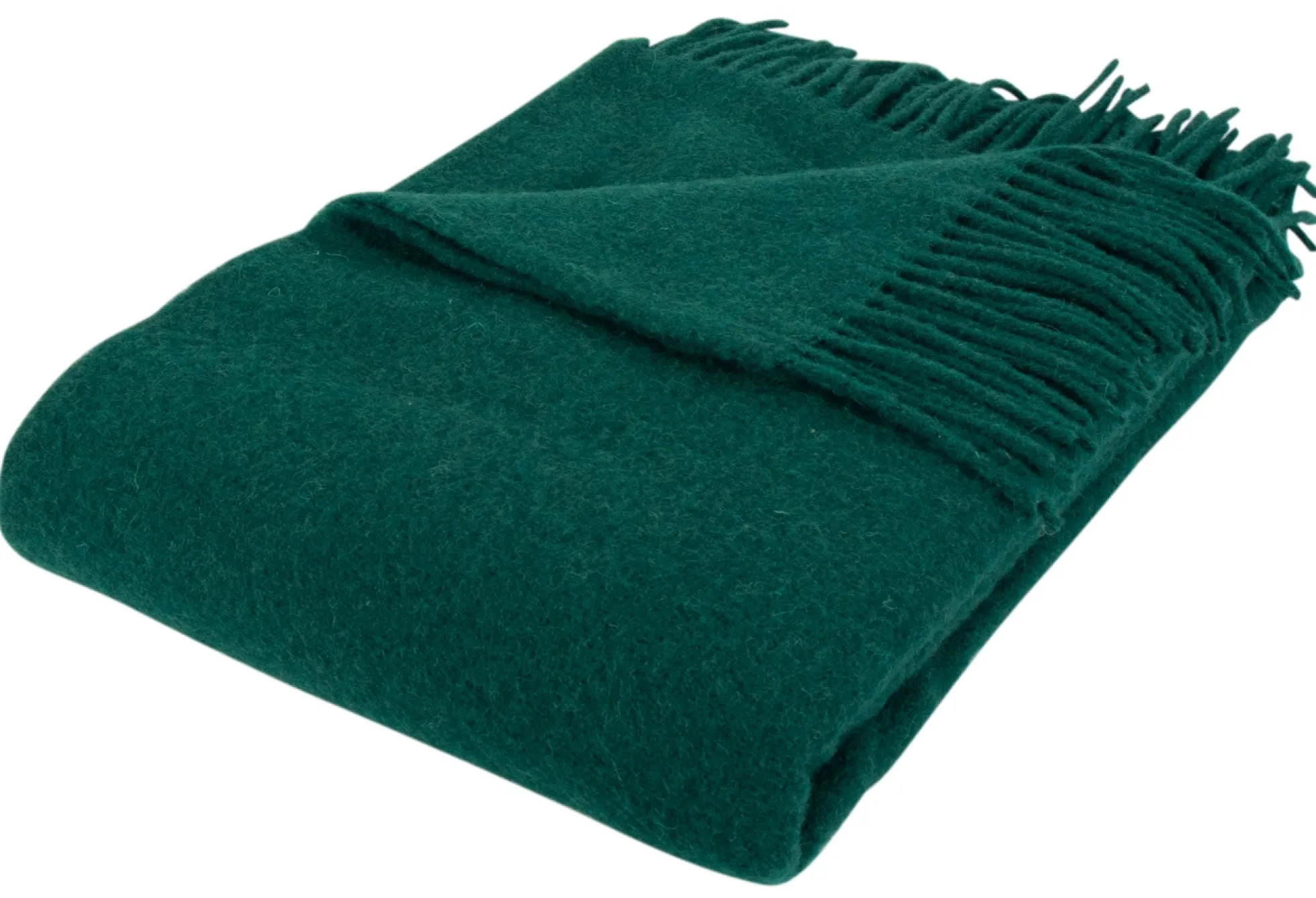 Uldplaid - 100% Uld - 130x200 cm - Evergreen grøn