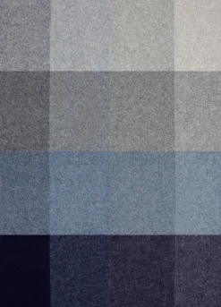 Uldplaid - 100% Uld - 130x200 cm - Fade Check blå
