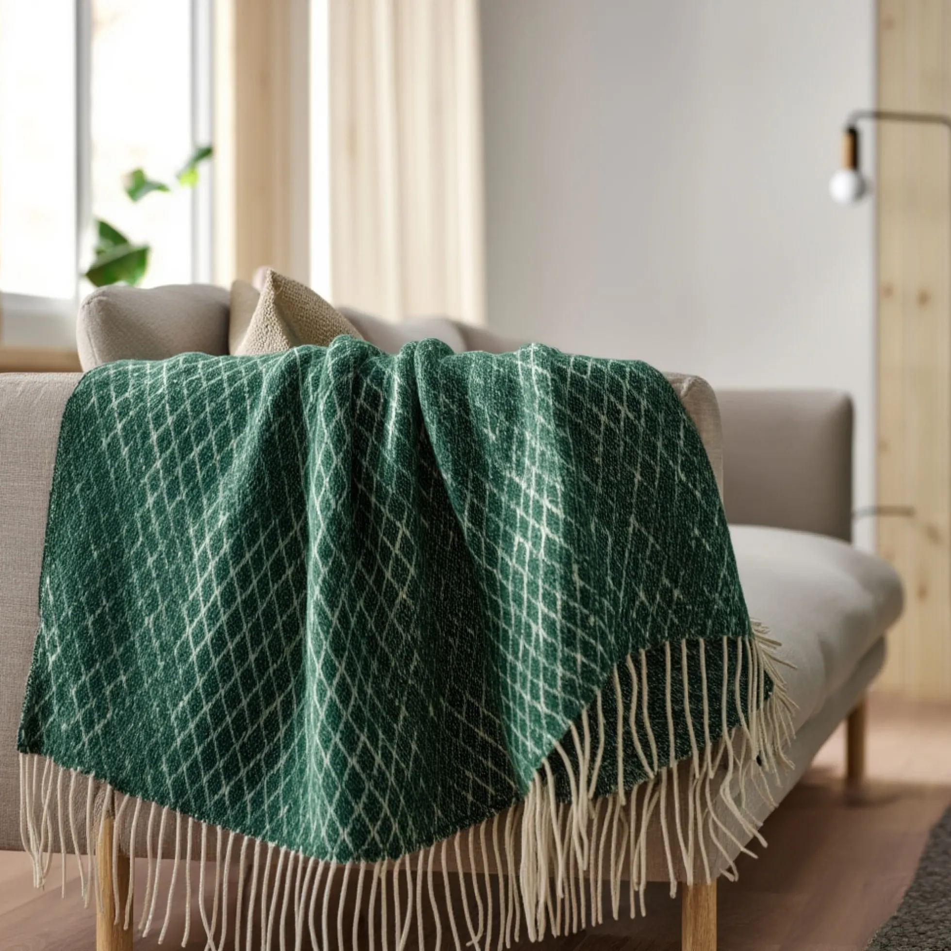 Uldplaid - 100% Uld - 130x200 cm - Oslo Evergreen grøn