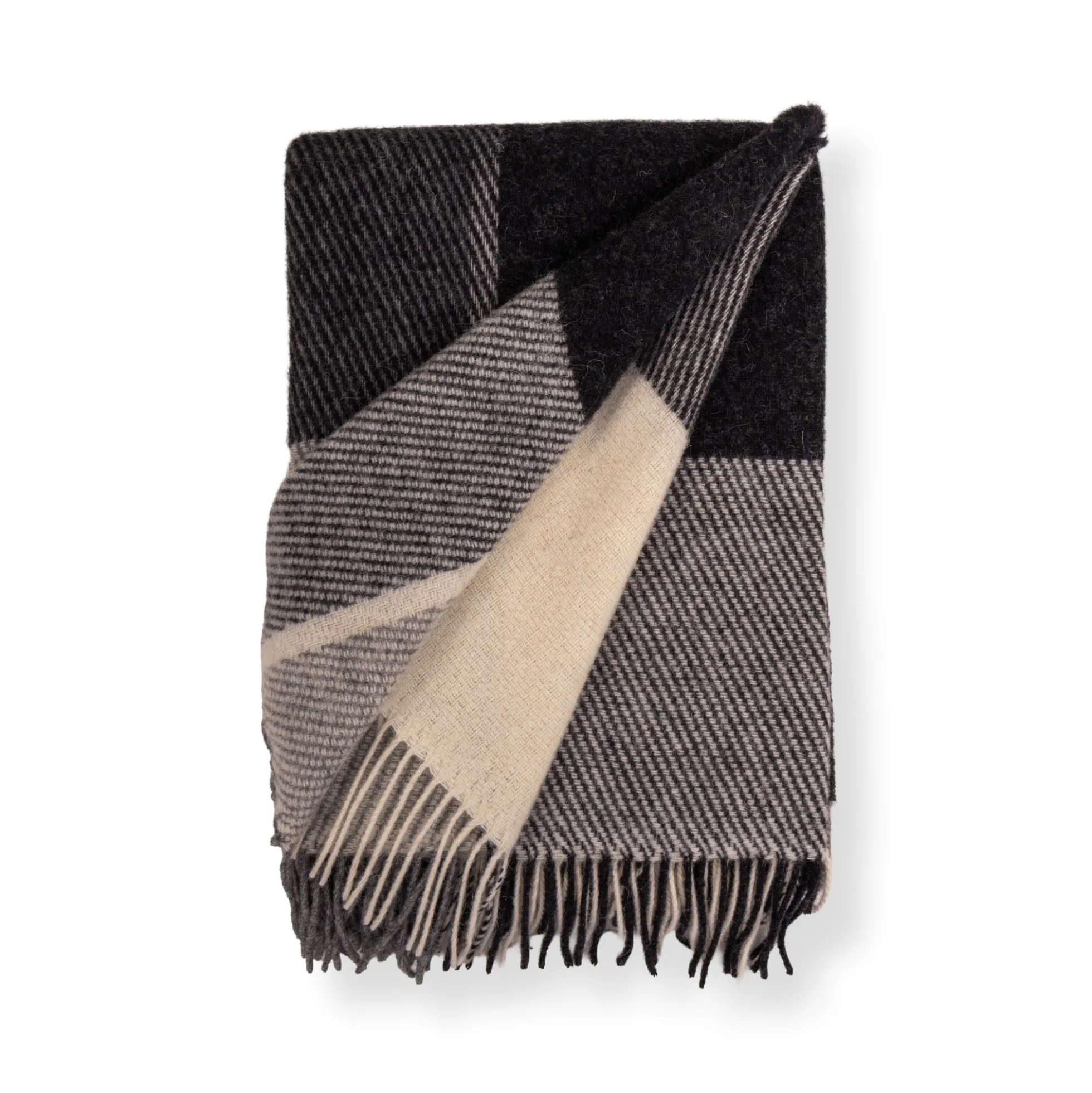 Uldplaid - 100% Uld - 130x200 cm - Oslo Peat sort