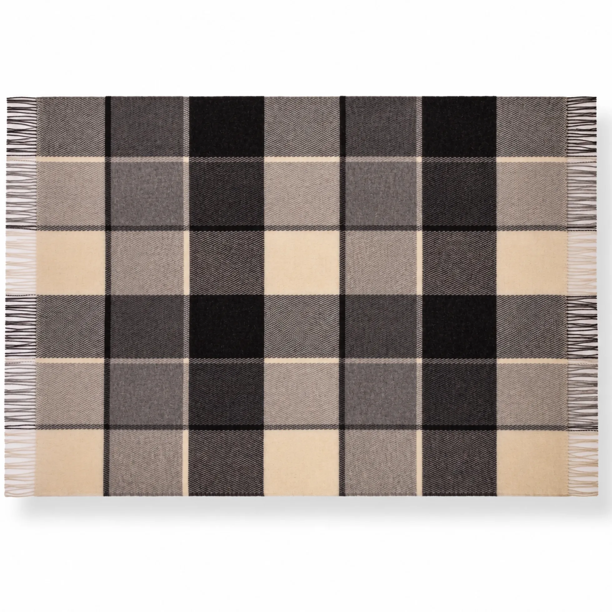 Uldplaid - 100% Uld - 130x200 cm - Oslo Peat sort