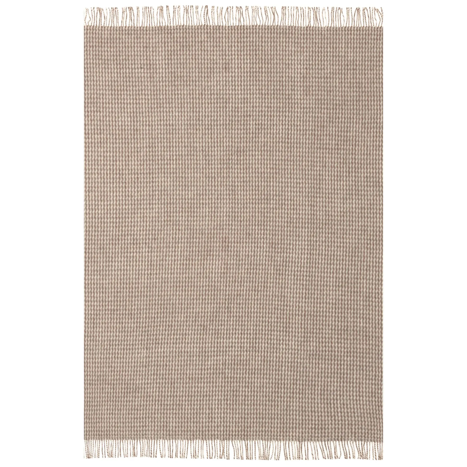 Uldplaid 120x180 cm - Beige plaid med mønster - 100% ny ren uld - Teide Høie of Scandinavia uldtæppe