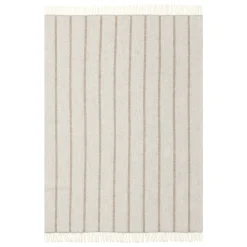 Uldplaid 120x180 cm - Beige plaid med striber - 100% ny ren uld - Istinden Høie of Scandinavia uldtæppe