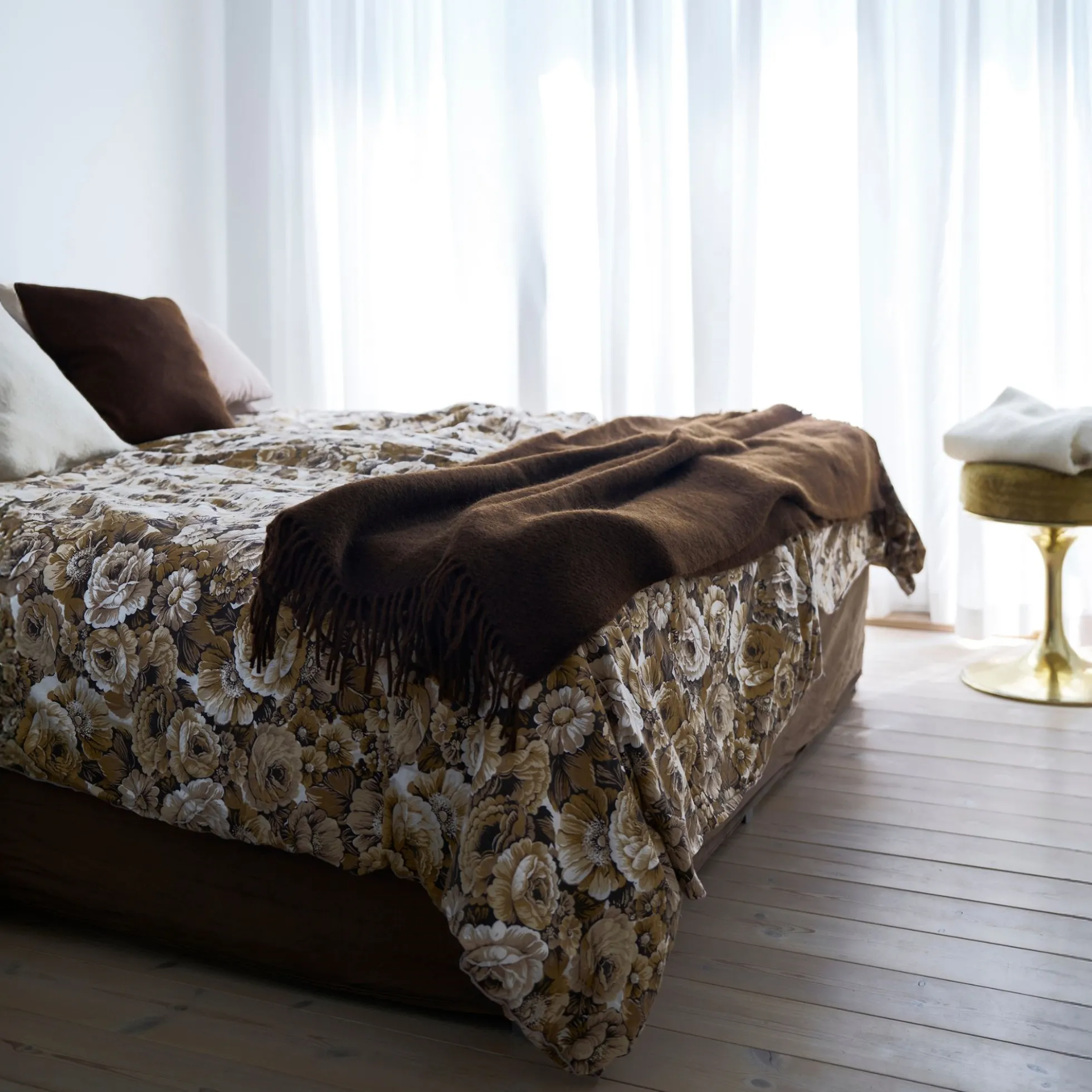 Uldplaid - 130x200 cm - Gotlanduld/lammeuld - Gotland Walnut