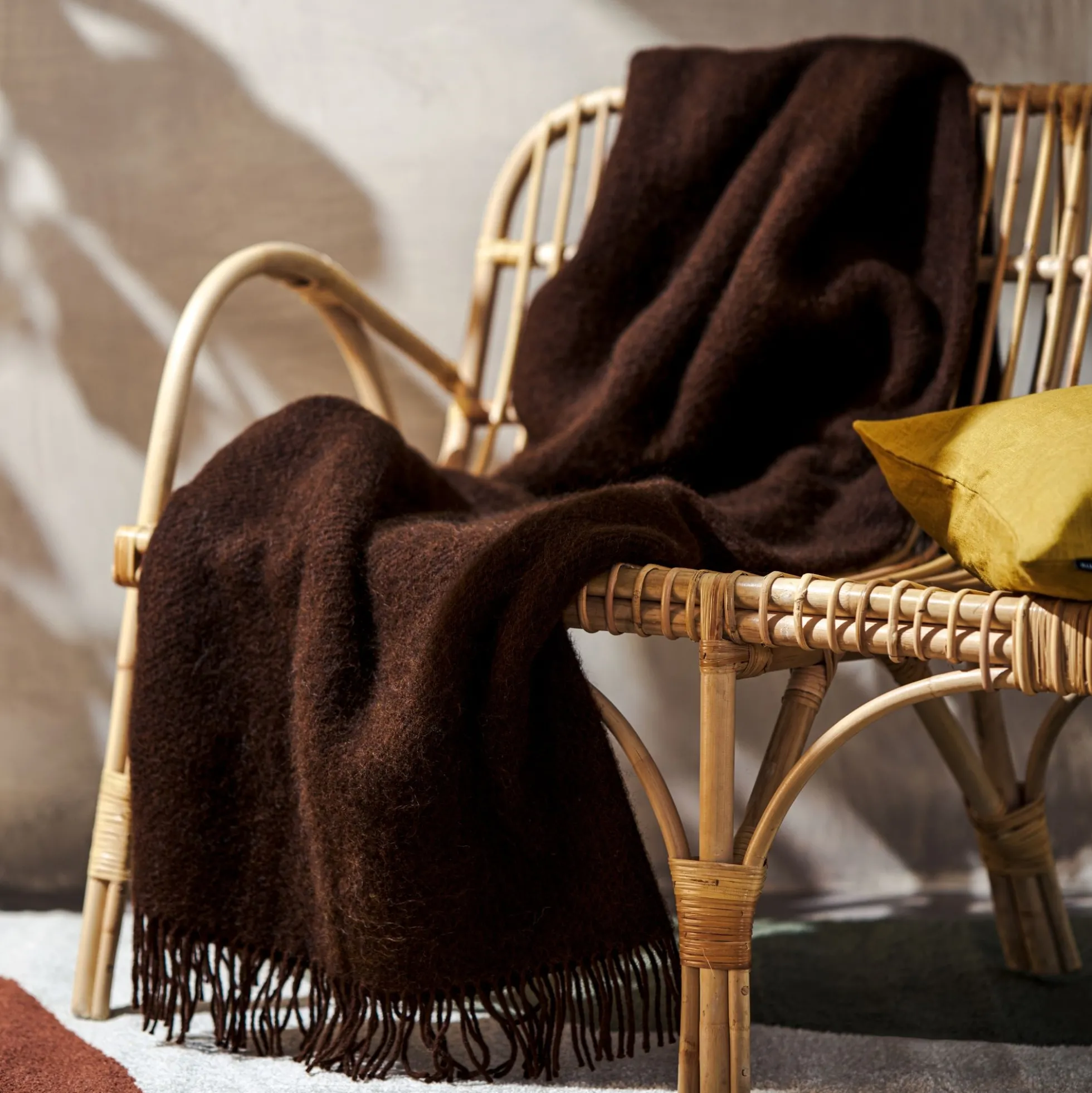 Uldplaid - 130x200 cm - Gotlanduld/lammeuld - Gotland Walnut