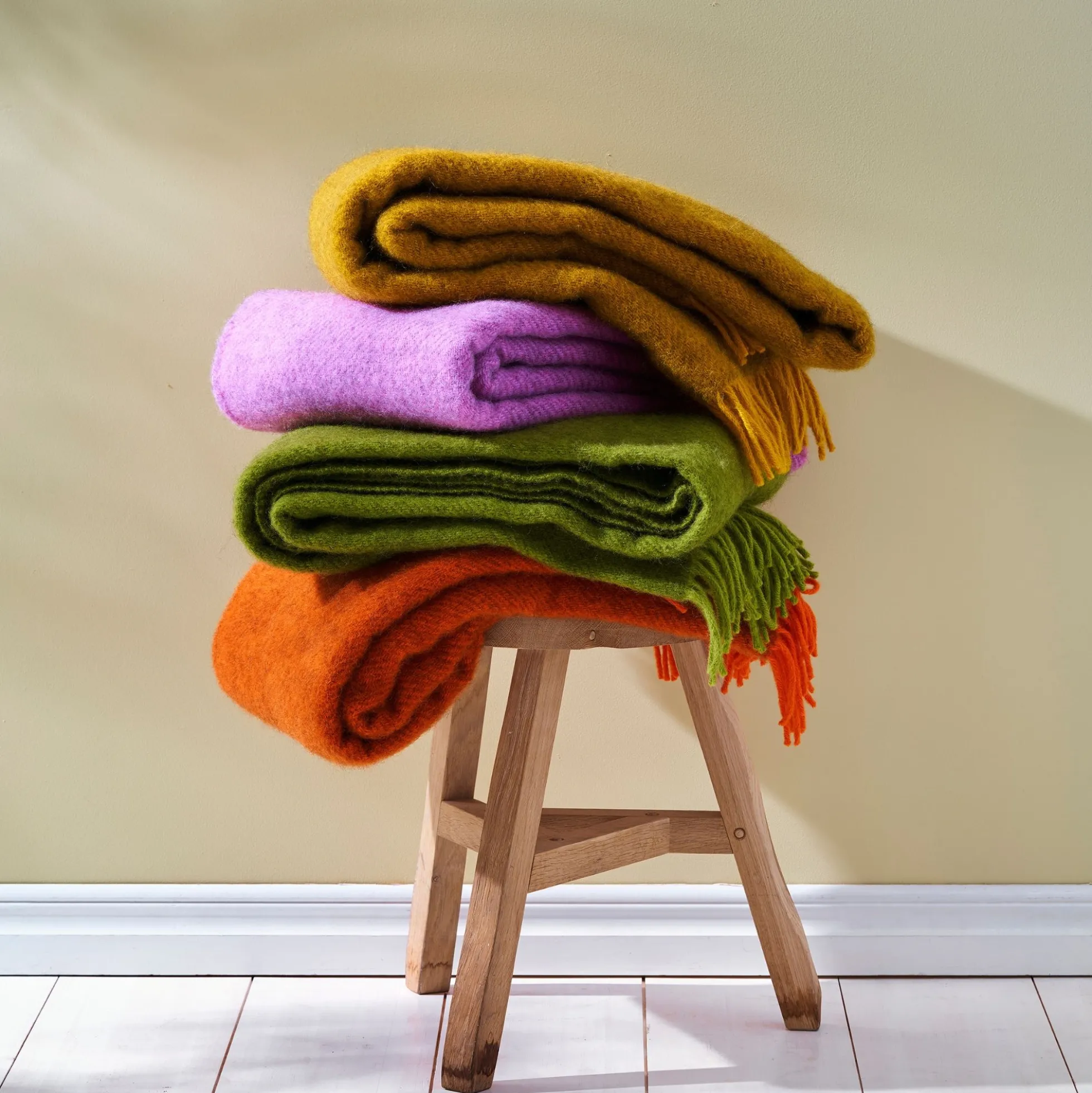 Uldplaid - 130x200 cm - Gotlanduld/lammeuld - Gotland Orange