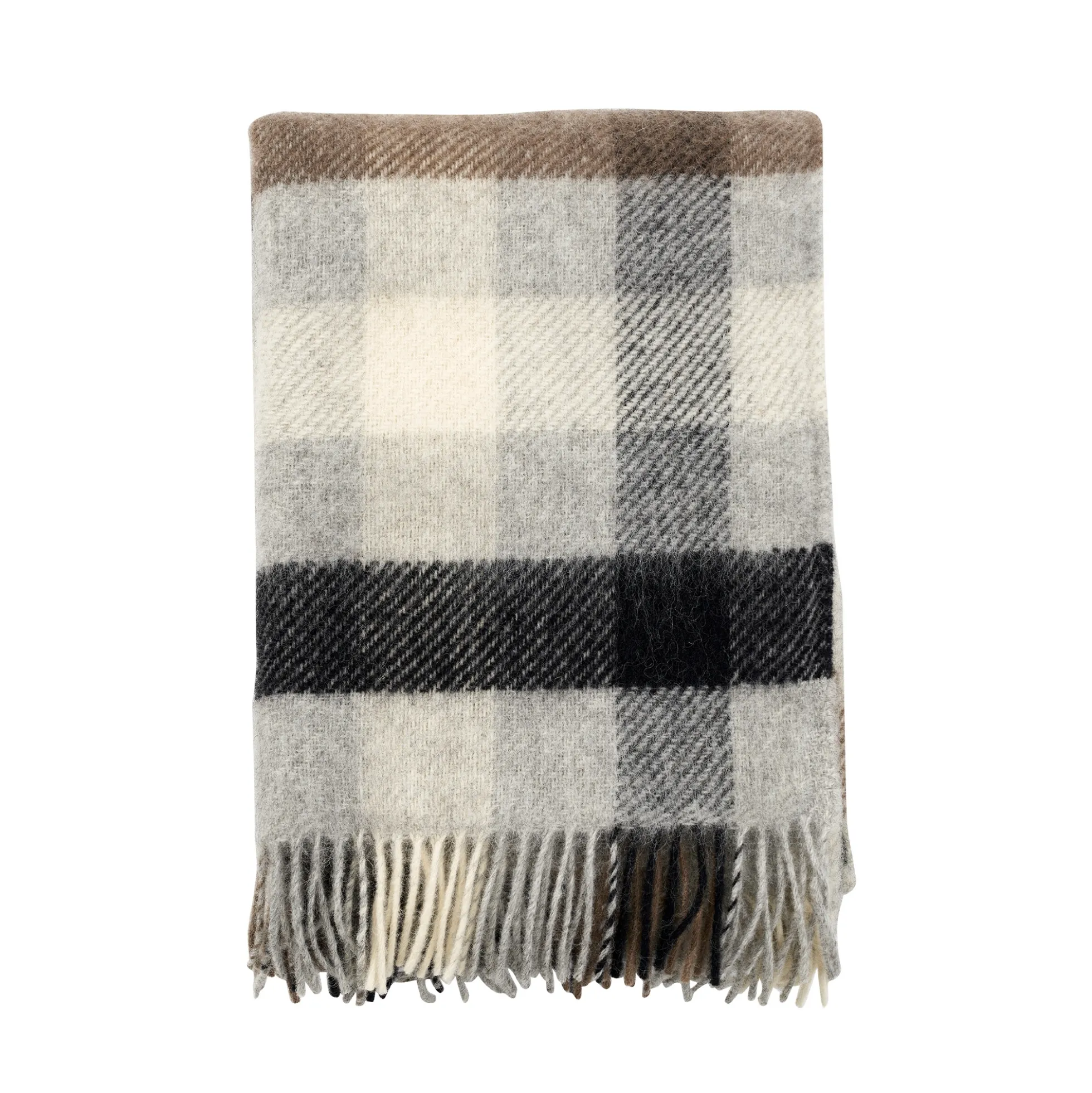 Uldplaid - 130x200 cm - Gotlanduld/lammeuld - Gotland Multi Grey