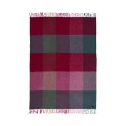 Uldplaid - 130x200 cm - Gotlanduld/lammeuld - Gotland Check Pink