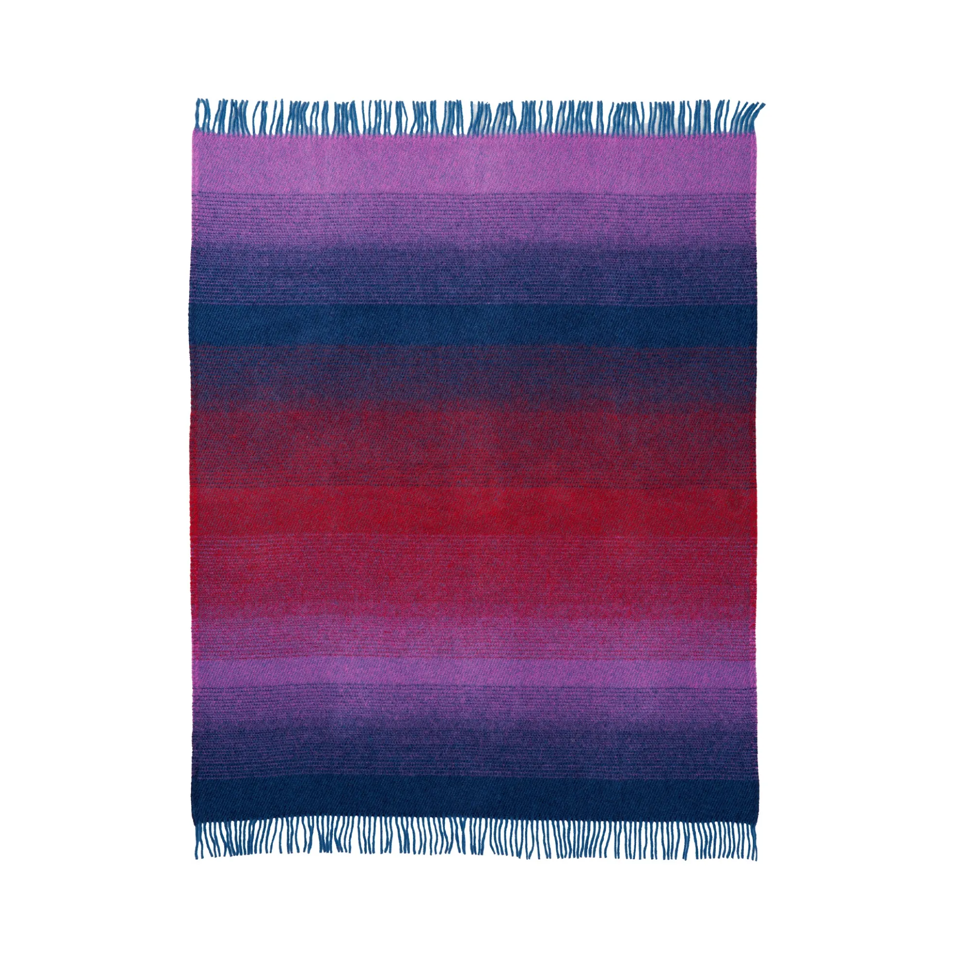 Uldplaid - 130x200 cm - 100% Lammeuld - Aurora Purple Blue