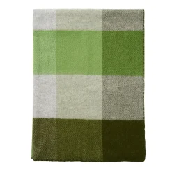Uldplaid - 130x180 cm - 100% Lammeuld - Block Green