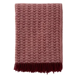 Uldplaid - 130x200 cm - 100% Lammeuld - Ilse Bordeaux Pink