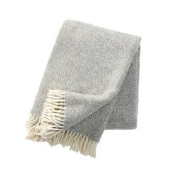 Uldplaid - 130x200 cm - 100% Lammeuld - Stella Light Grey