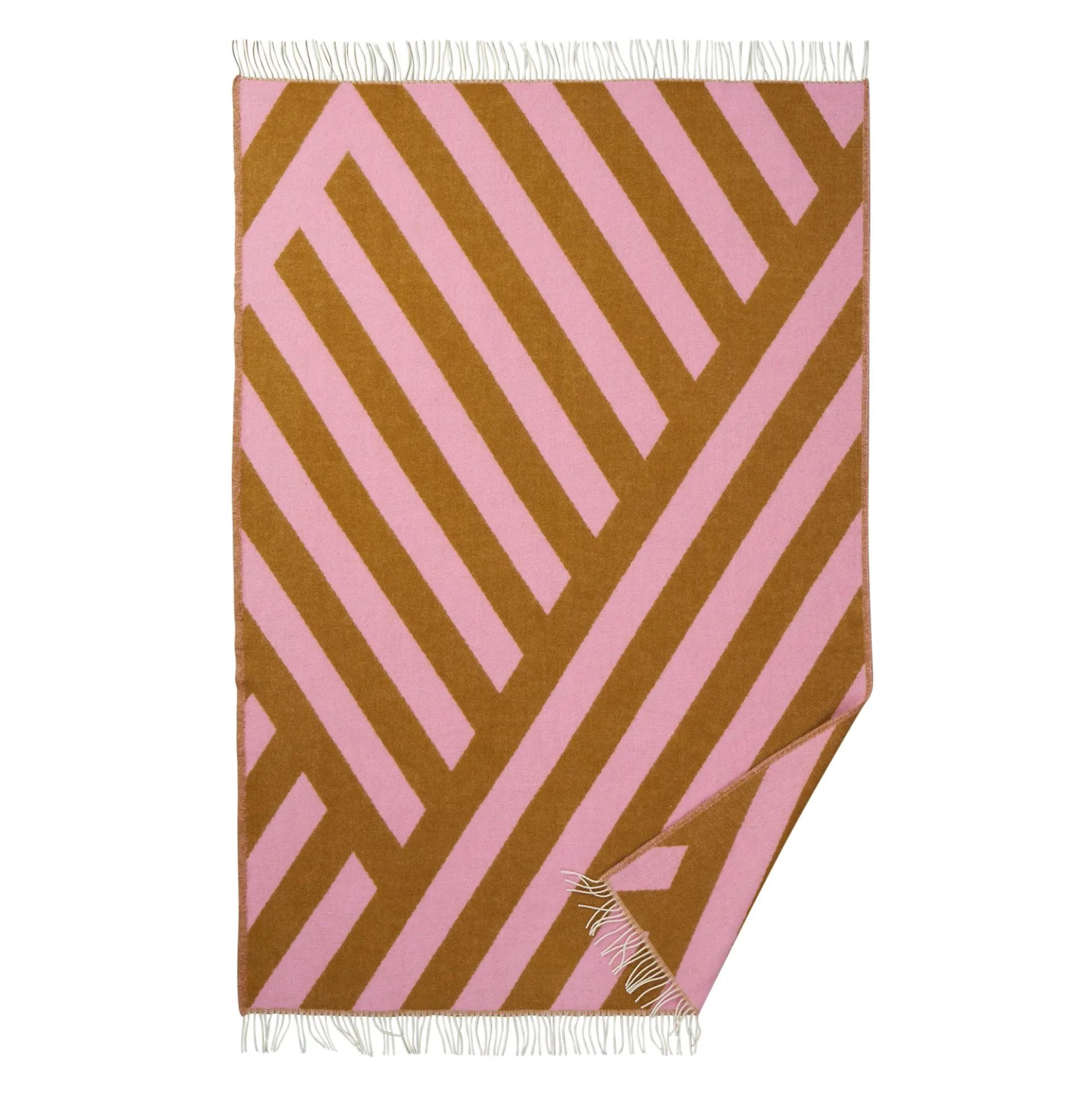 Uldplaid - 130x200 cm - 100% Lammeuld - Tangent Pink Caramel