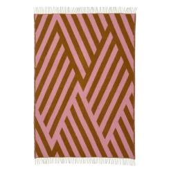 Uldplaid - 130x200 cm - 100% Lammeuld - Tangent Pink Caramel