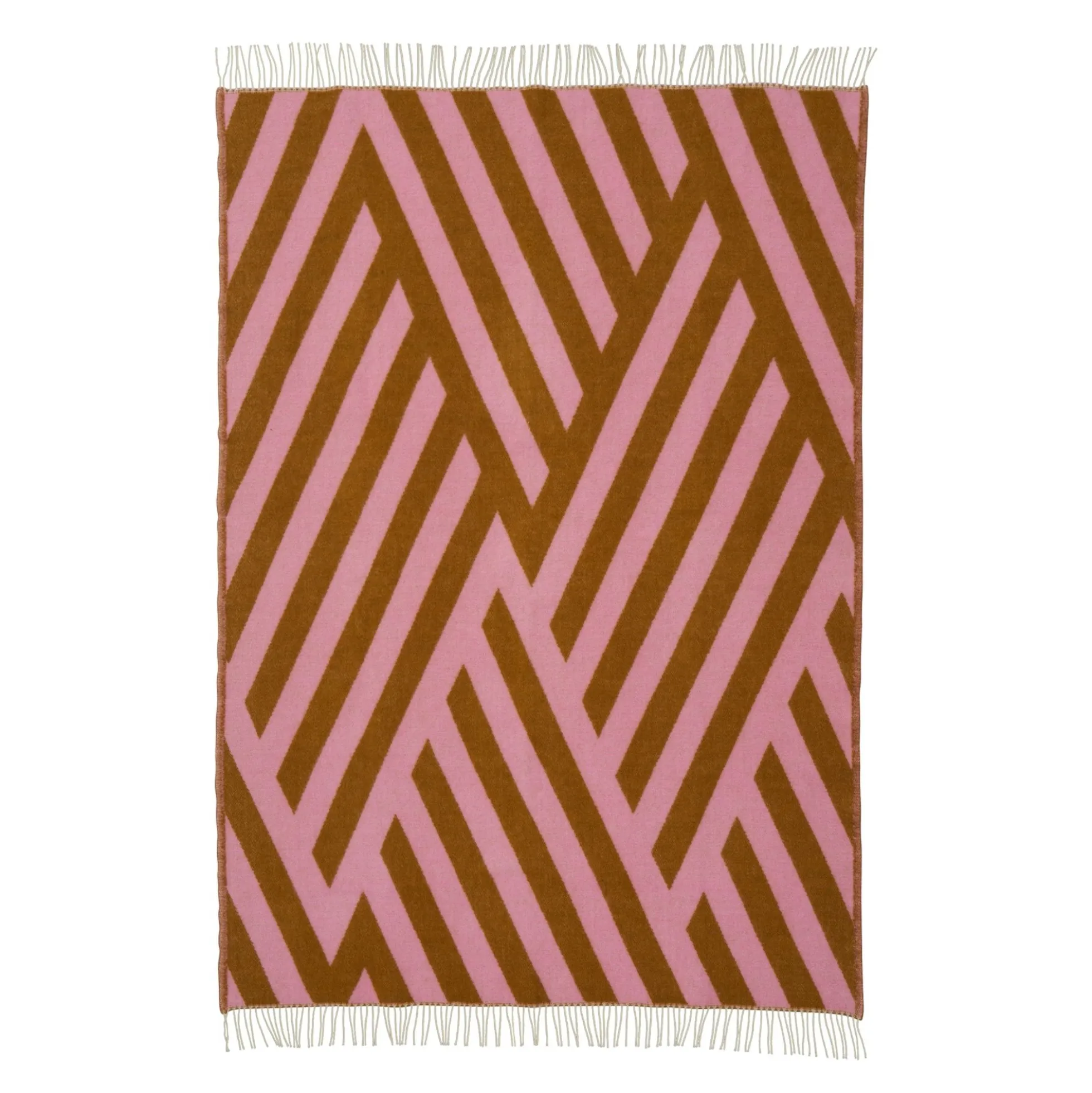 Uldplaid - 130x200 cm - 100% Lammeuld - Tangent Pink Caramel