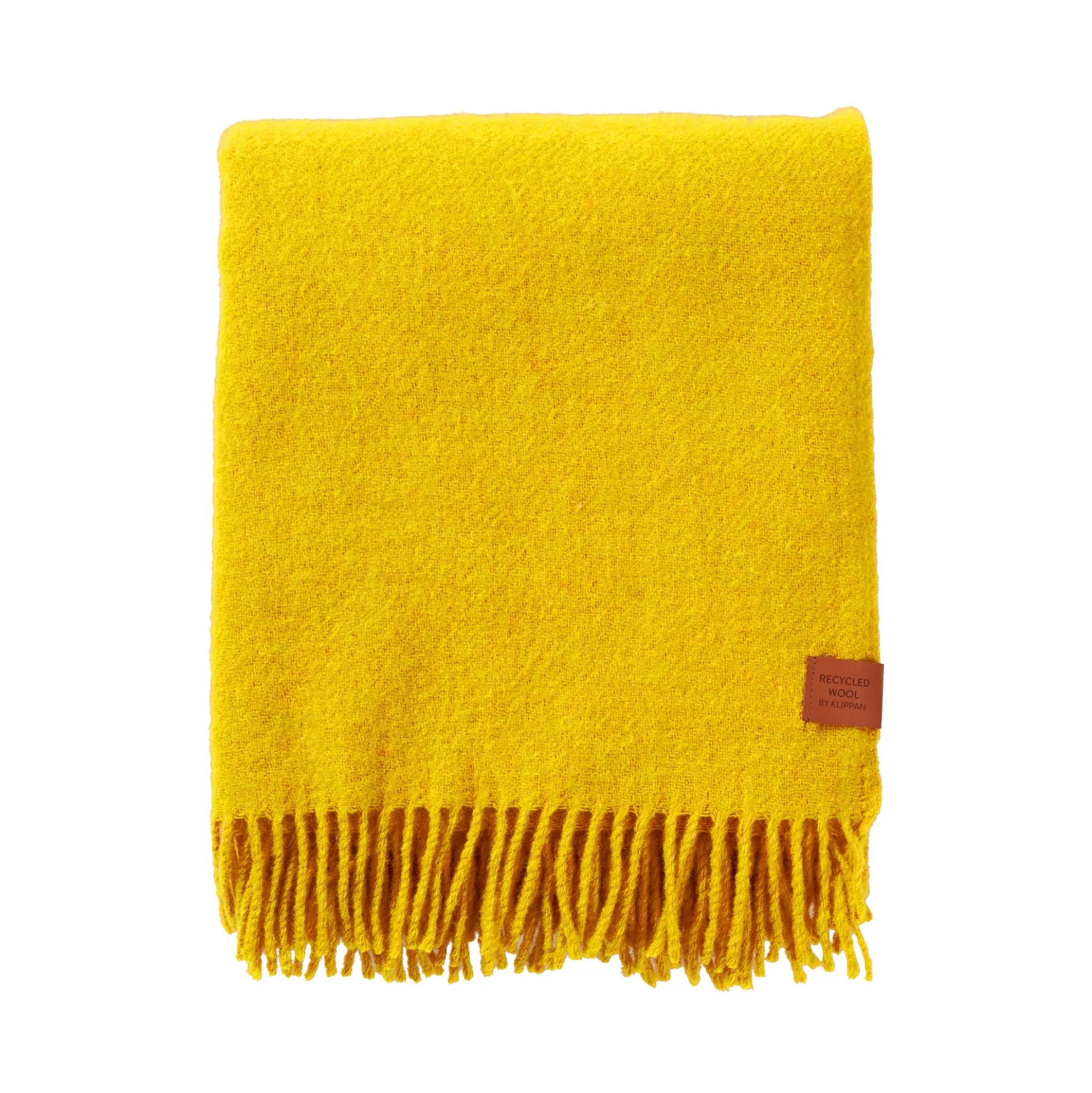 Uldplaid - 130x180 cm - Recycled uld/lammeuld - True Yellow Straw