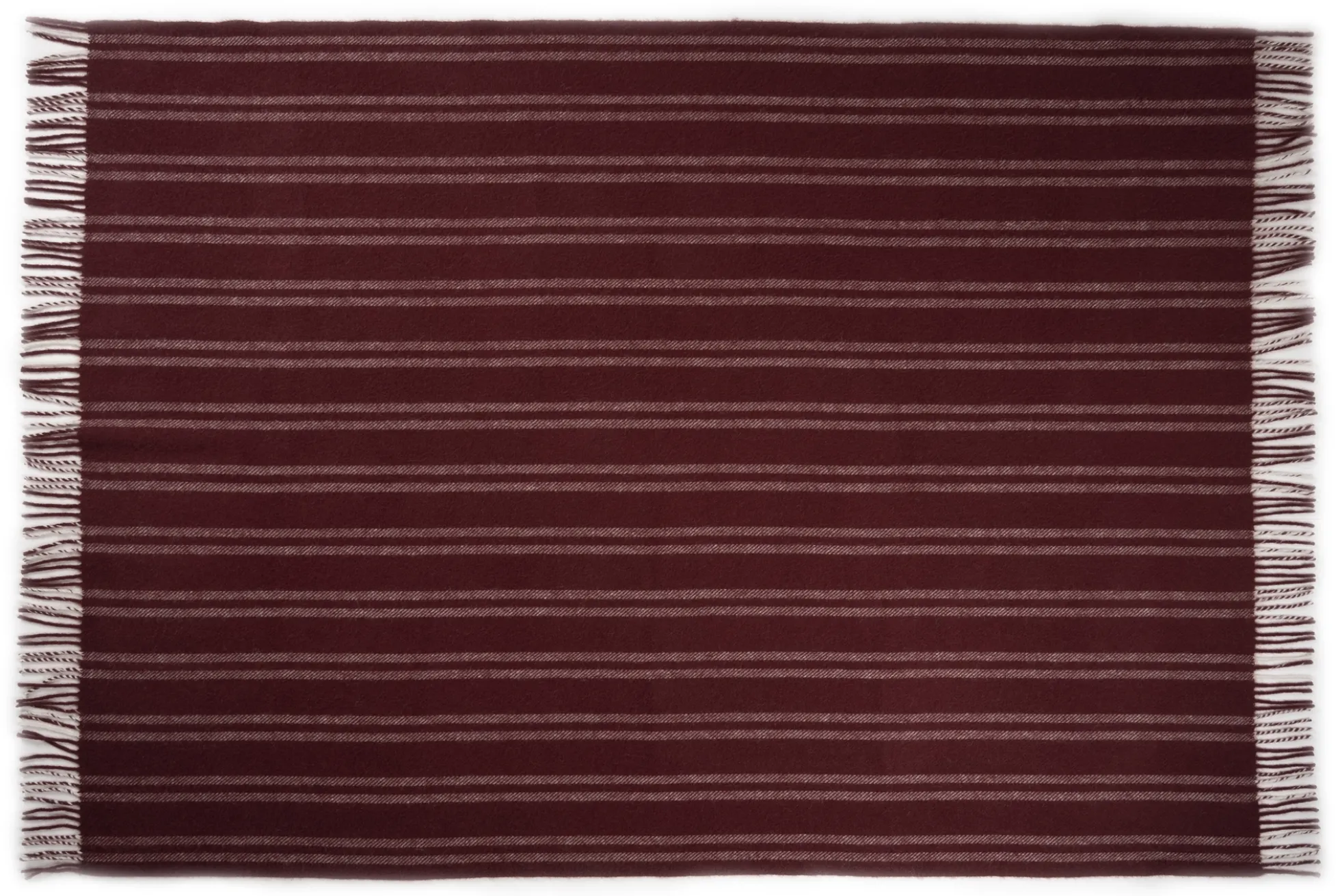 Uldplaid 130x200 cm - 100% Ren ny uld - Asgård vinrød