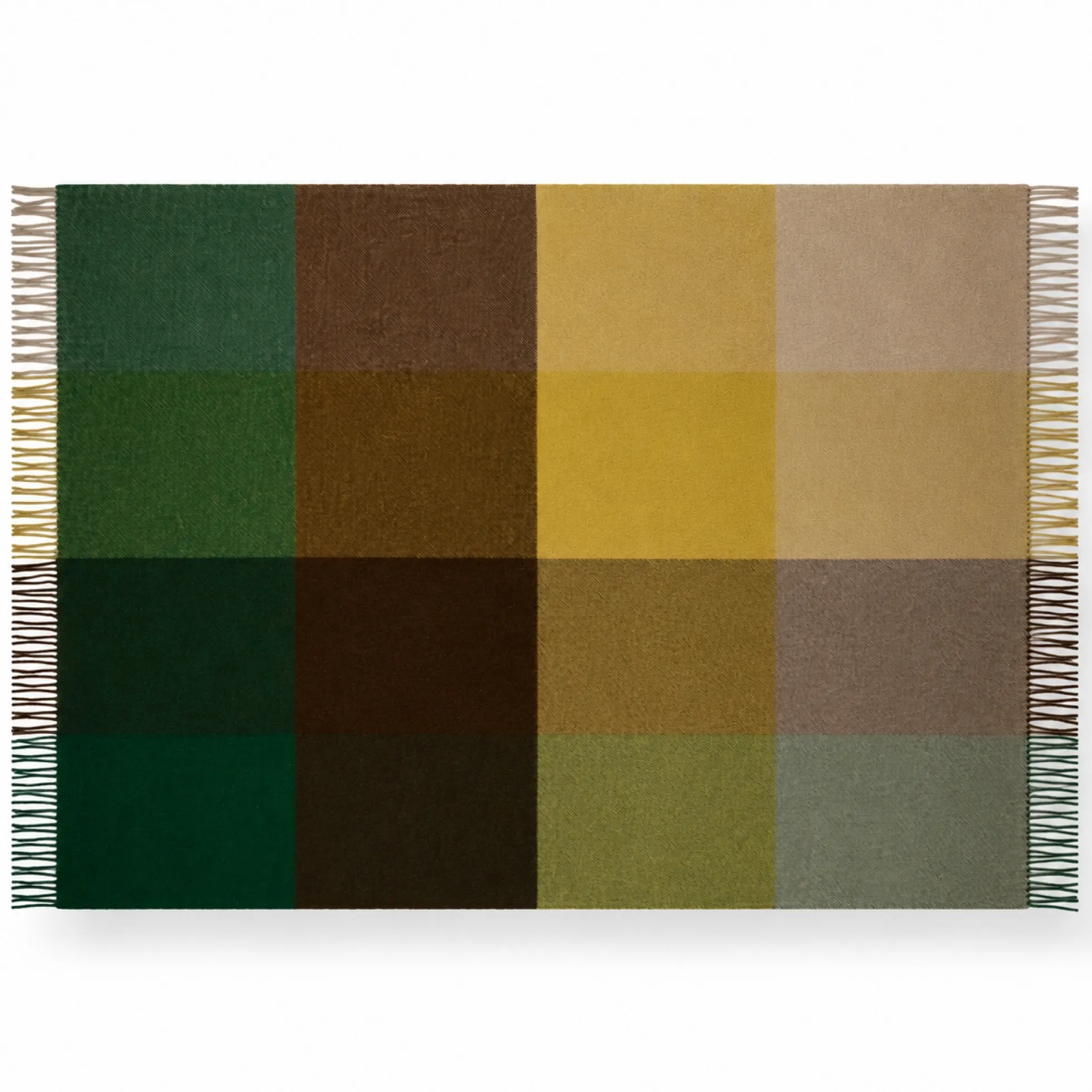 Uldplaid 130x200 cm - 100% Ren ny uld - Check grøn