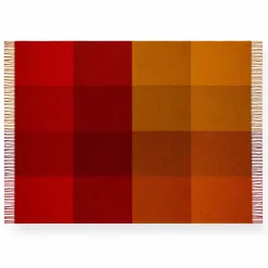 Uldplaid 130x200 cm - 100% Ren ny uld - Check rød
