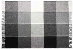 Uldplaid 130x200 cm - 100% Ren ny uld - Check sort