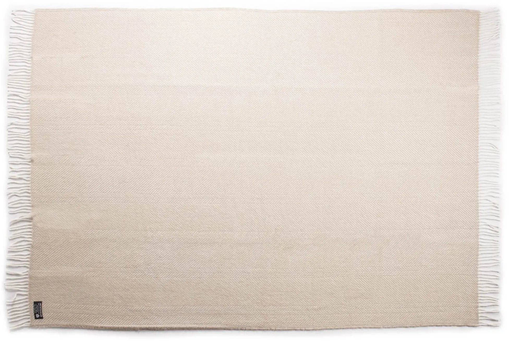 Uldplaid 130x200 cm - 100% Ren ny uld - Herringbone Sand