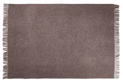 Uldplaid 130x200 cm - 100% Ren ny uld - Melange rødbrun