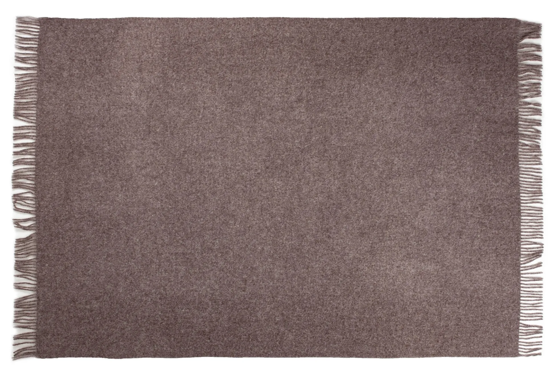 Uldplaid 130x200 cm - 100% Ren ny uld - Melange rødbrun
