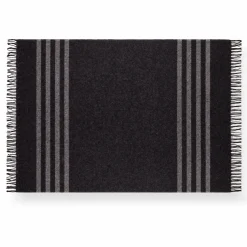 Uldplaid 130x200 cm - 100% Ren ny uld - Retro sort