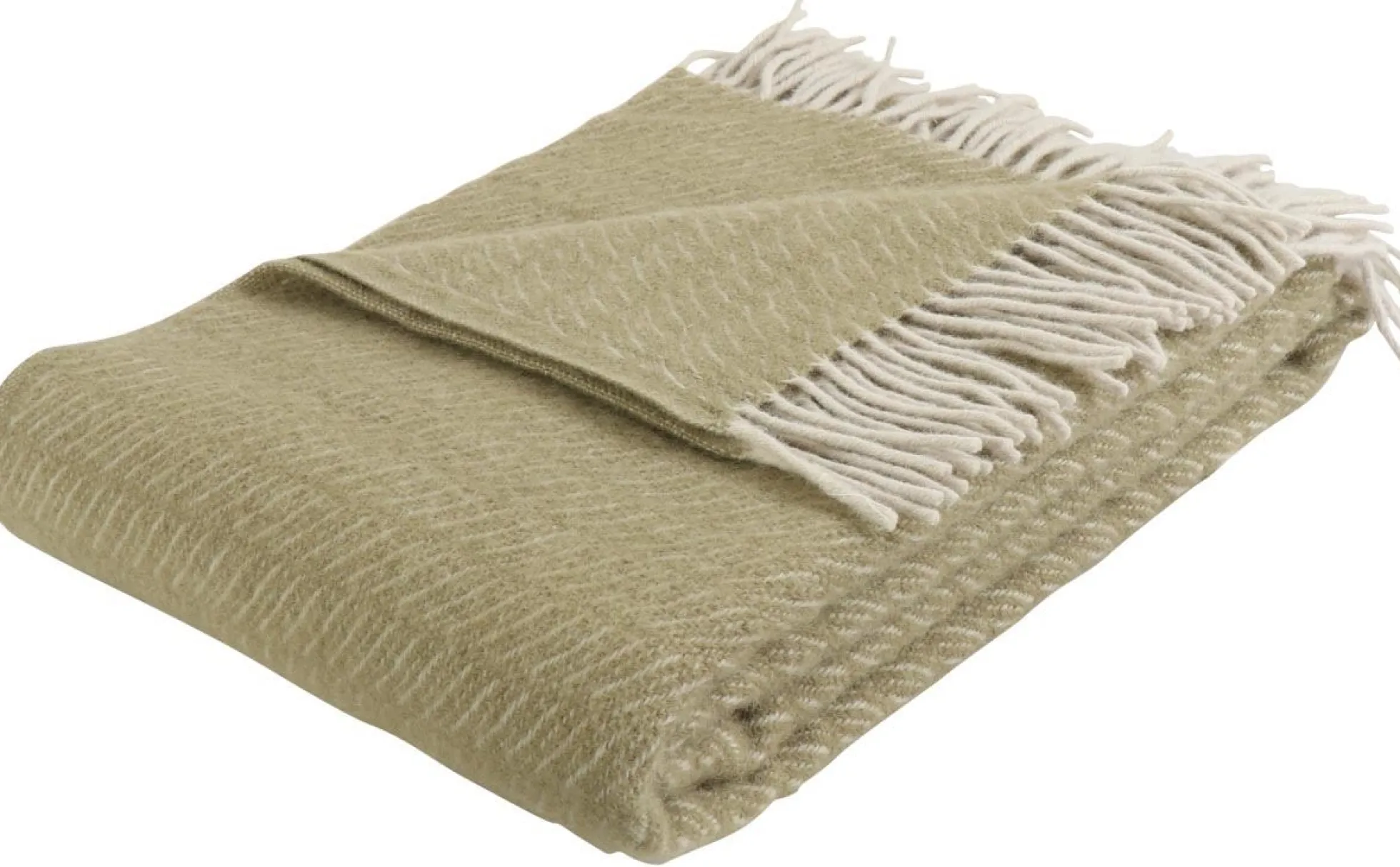 Uldplaid 130x200 cm - 100% Ren ny uld - Saga oliven