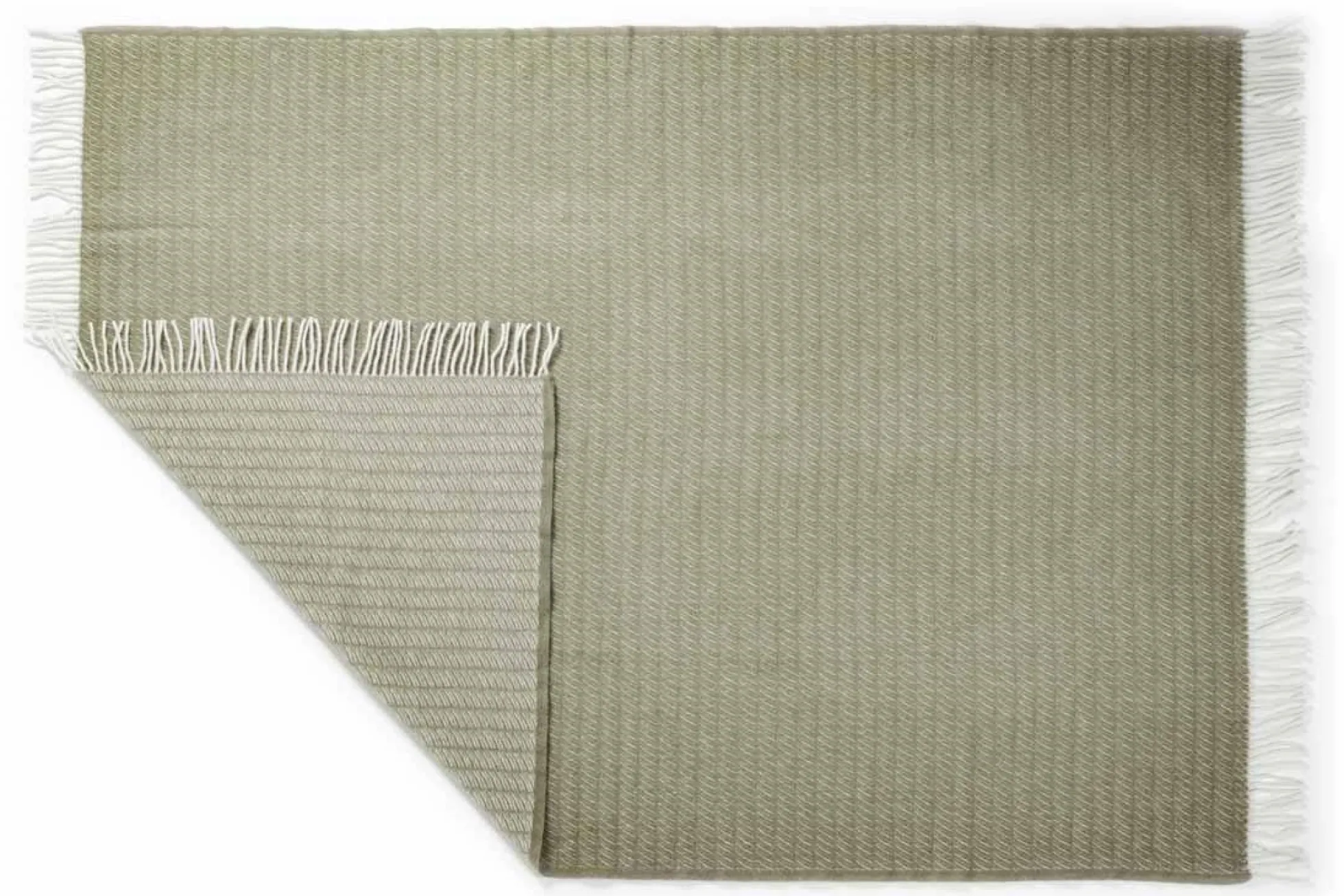 Uldplaid 130x200 cm - 100% Ren ny uld - Saga oliven