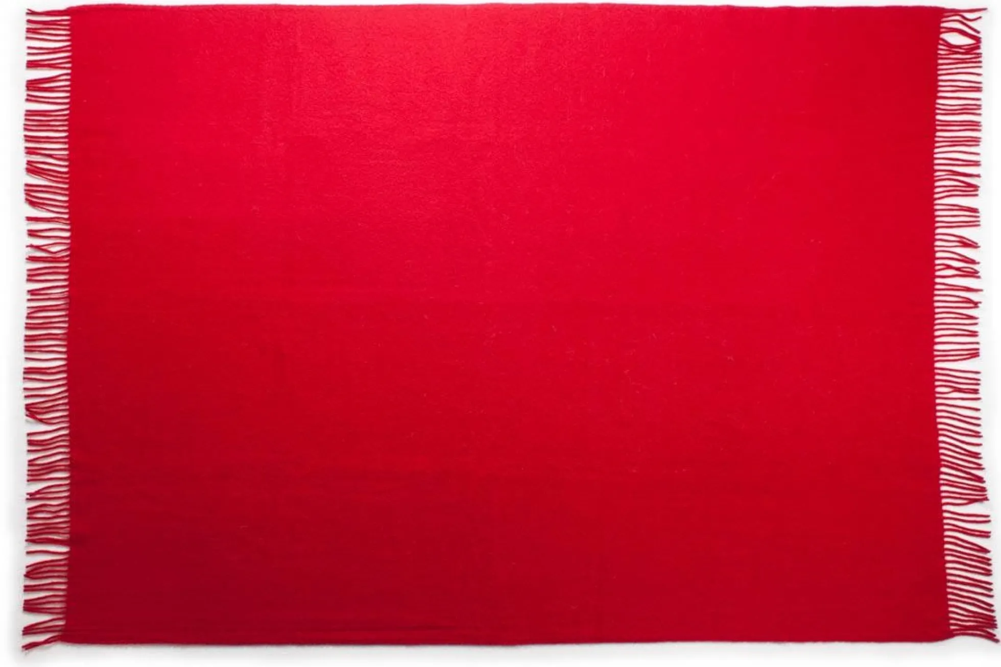 Uldplaid 130x200 cm - 100% Ren ny uld - Solid rød