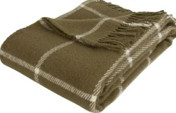 Uldplaid 130x200 cm - 100% Ren ny uld - Thor oliven