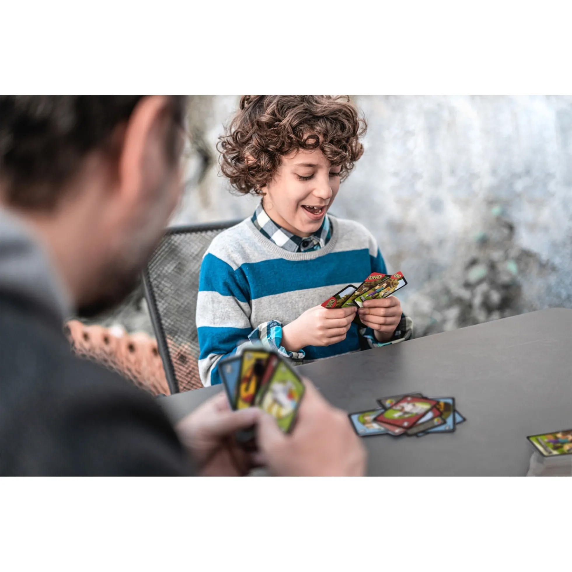 UNO Minecraft kortspil - familiespil med 112 kort og Creeper-regel - fra 7 år