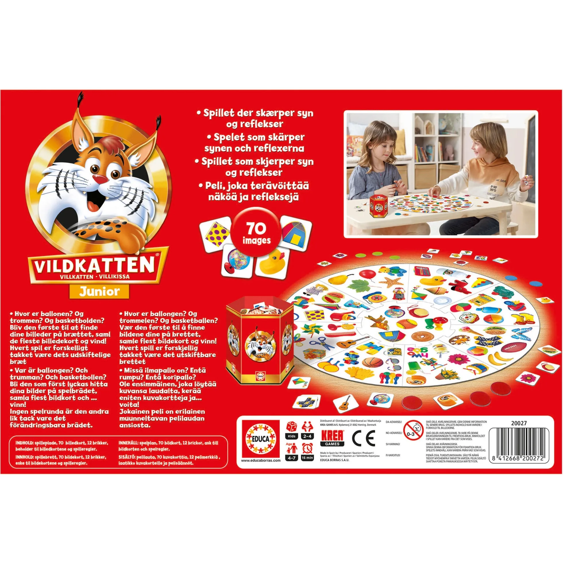Vildkatten Junior 70 brætspil - Brætspil for de mindste