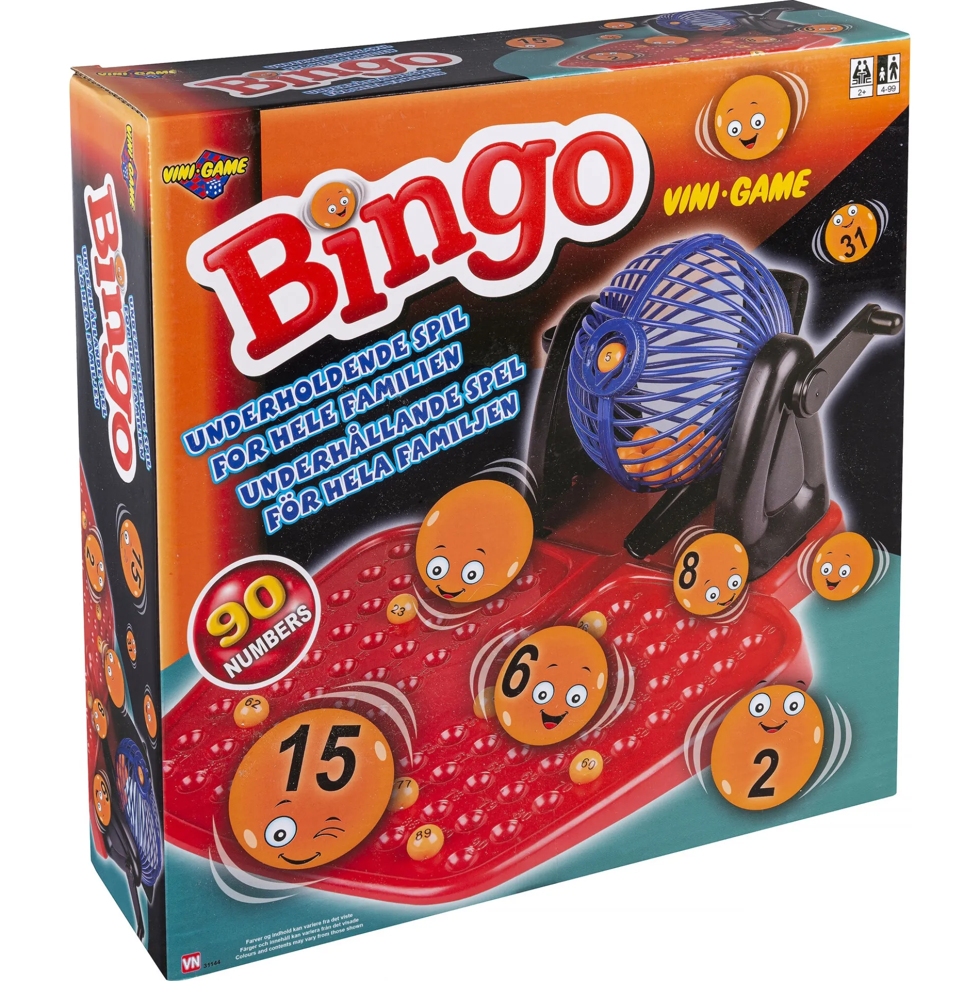 Vini Game Bingospil - 48 bingoplader og 90 kugler