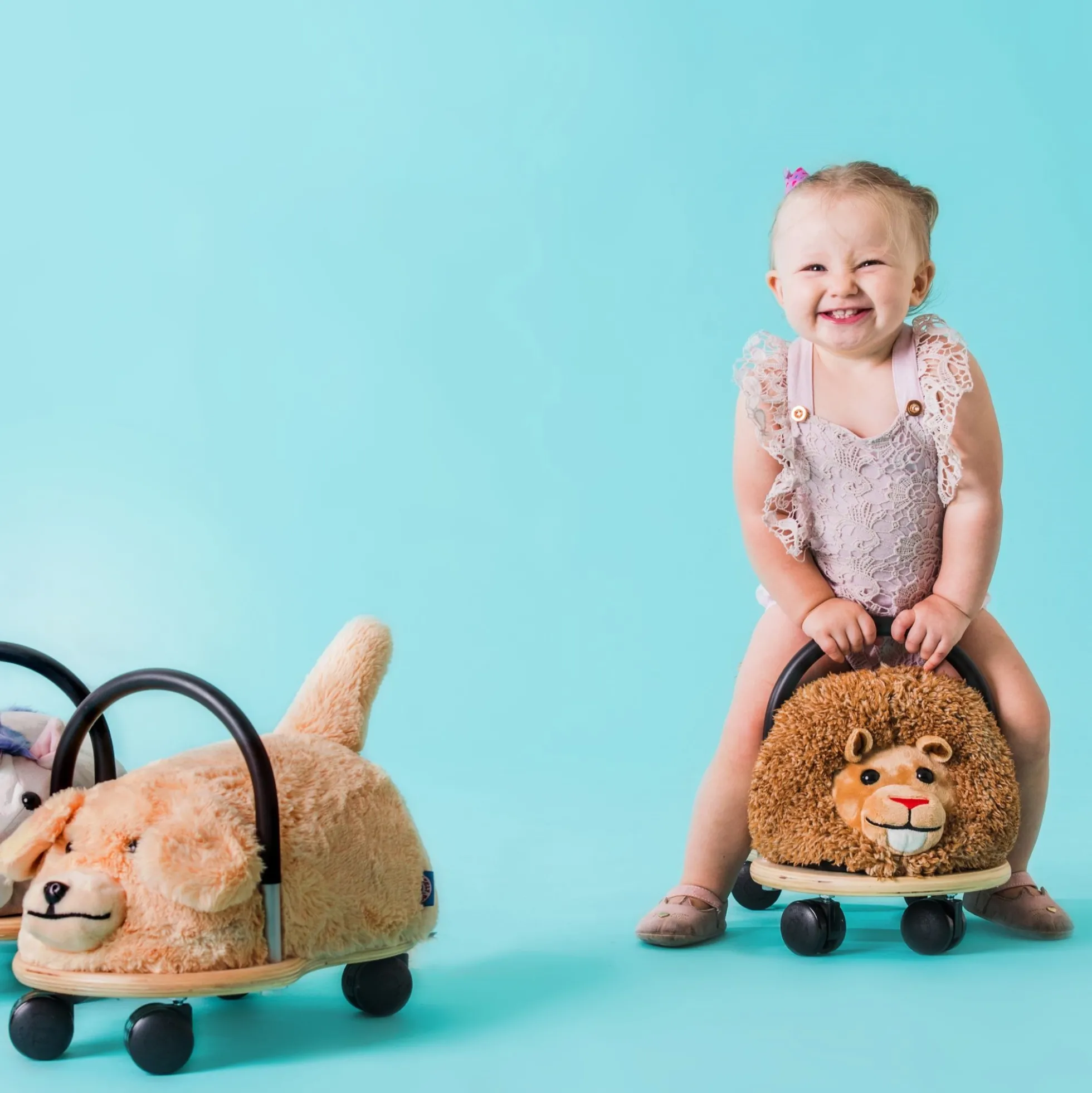 Wheely Bug Plush løve - Lille - Gåvogn med 360° hjul